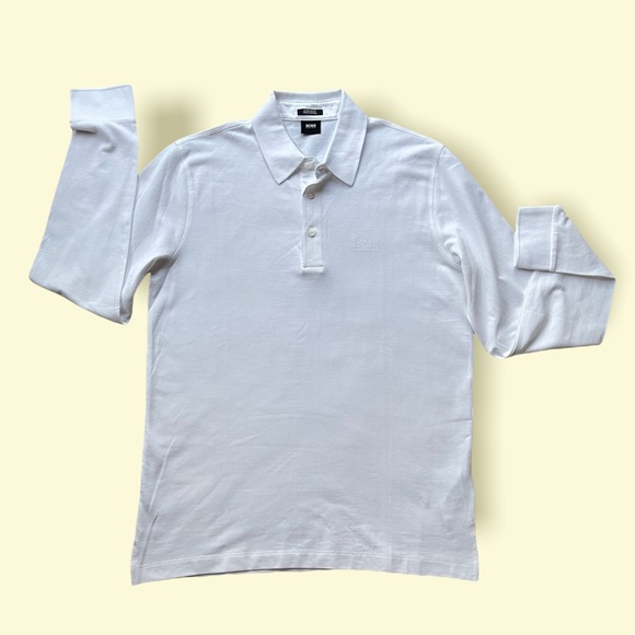 HUGO BOSS Regular Fit Pima Cotton Long sleeve Polo NEW - Picture 2 of 4
